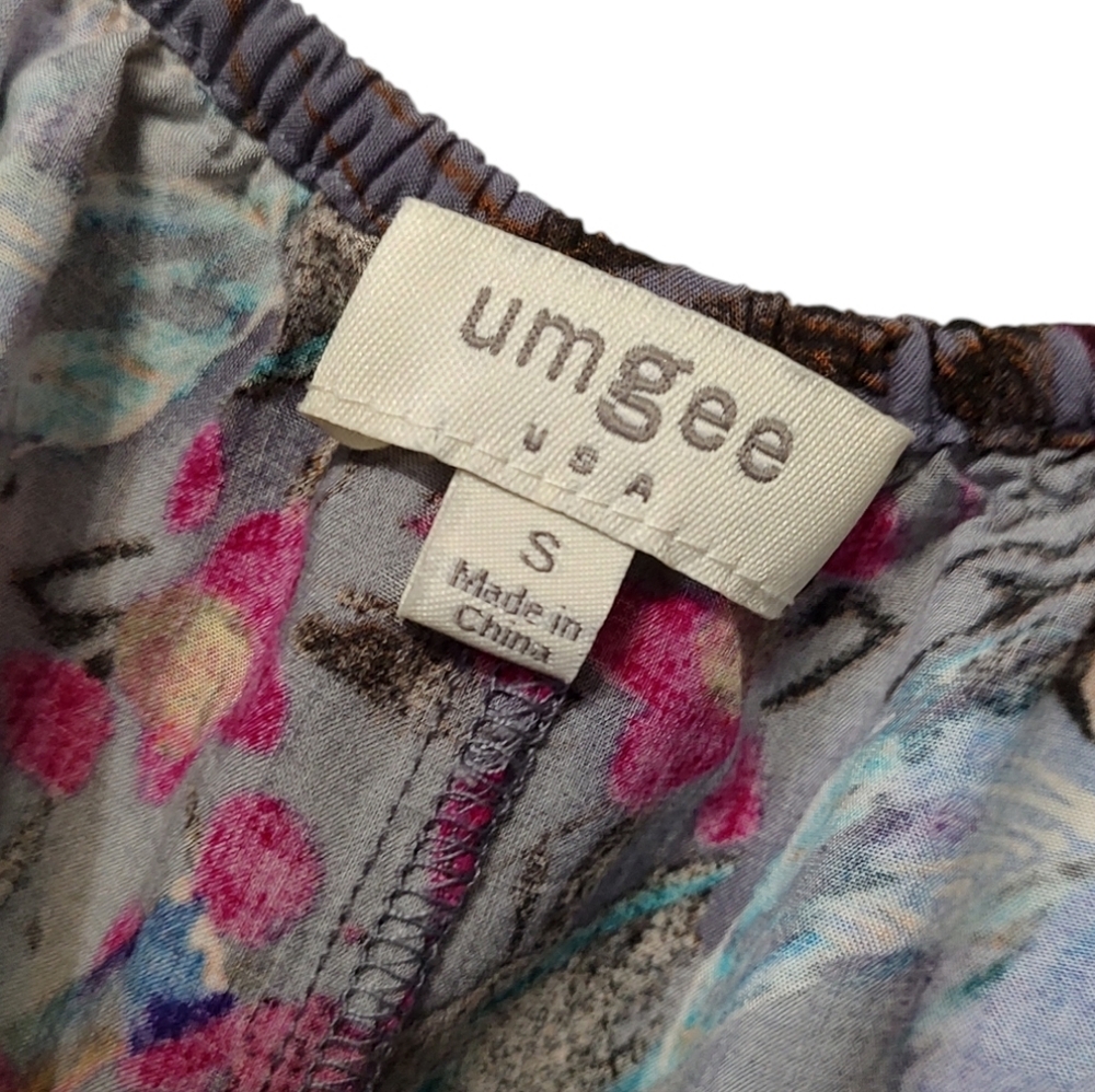 Umgee Multicolor Floral Print Sundress with Crochet Trim - Picture 5 of 6